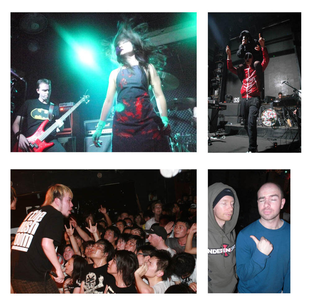 Picture of live bands in Shanghai and a portrait of Andy by Wee Ling So